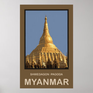 Shwedagon Pagode Rangun Myanmar Poster
