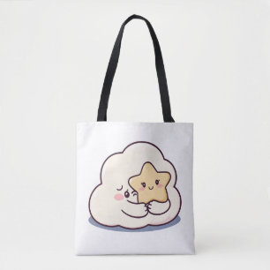 Shy Cloud umarmt einen Stern - Dreamy Niedlich Sky Tasche