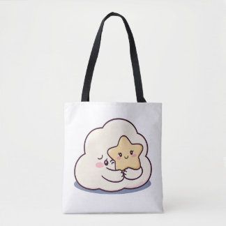 Shy Cloud umarmt einen Stern - Dreamy Niedlich Sky Tasche