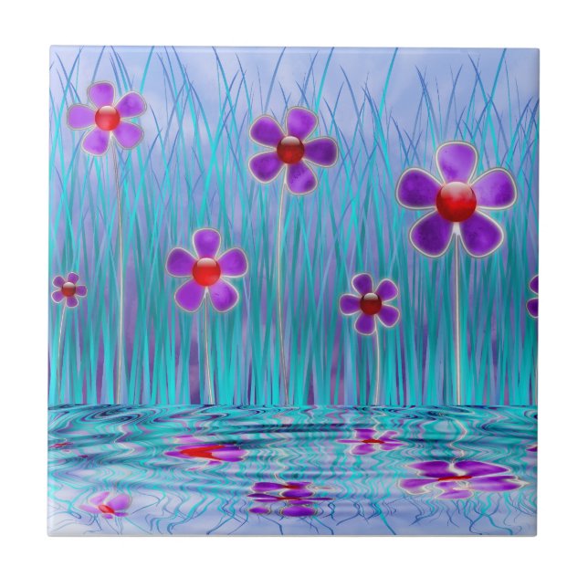 Shy Daisies Decorative Tile Fliese (Vorderseite)