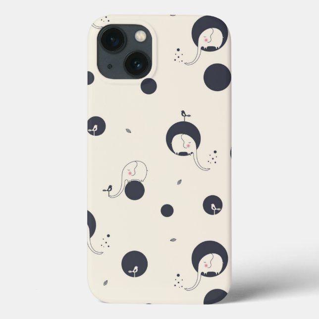 Shy Elephant Pattern Case-Mate iPhone Hülle (Rückseite)