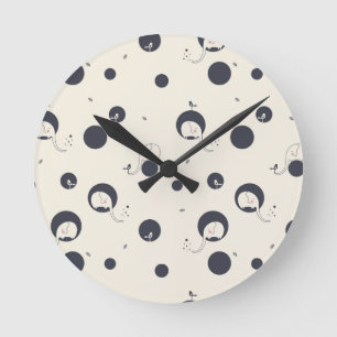 Shy Elephant Pattern Runde Wanduhr
