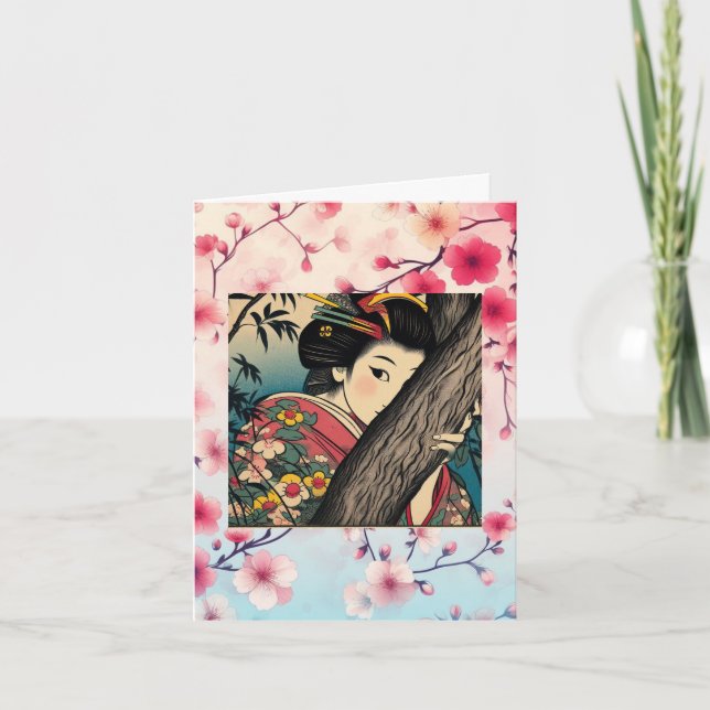 Shy-geisha-Karte Dankeskarte (Vorderseite)