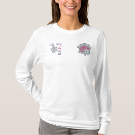 Shy Girl Blume besticktes T-Shirt