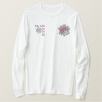Shy Girl Blume besticktes T-Shirt