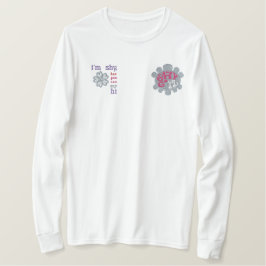 Shy Girl Blume besticktes T-Shirt