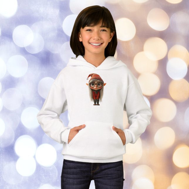 Shy Girl Christmas Elf Girl's Hoodie (Von Creator hochgeladen)