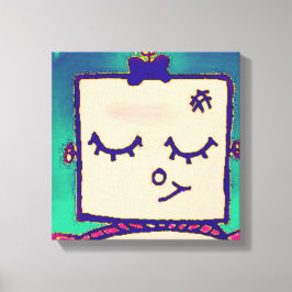 Shy Girl Robot Wrapped Canvas Leinwanddruck