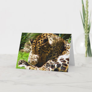 Shy Leopard Belated Greetings Feiertagskarte