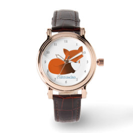 Shy Little Red Fox Personalisiert Armbanduhr
