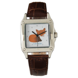 Shy Little Red Fox Personalisiert Armbanduhr
