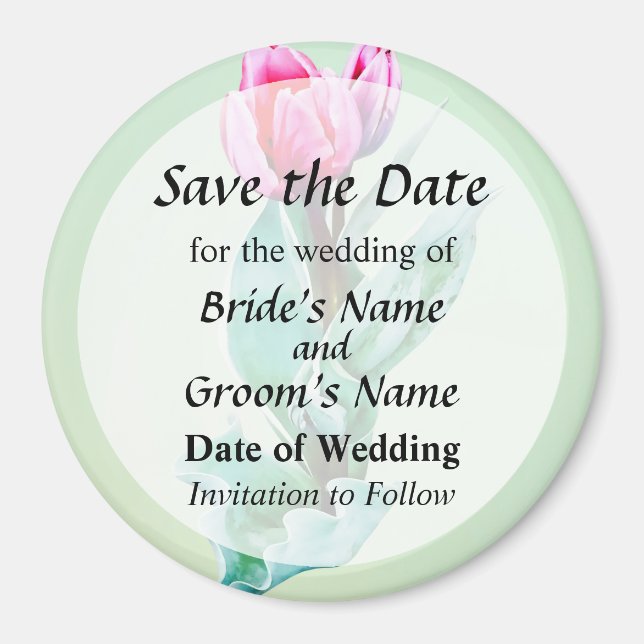 Shy Little Tulip Save the Date Magnet (Vorne)