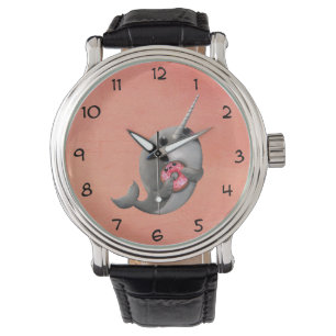 Shy Narwhal mit Donut Armbanduhr