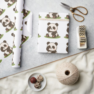Shy Panda Moment Geschenkpapier