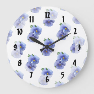 Shy Pansy Couple Große Wanduhr