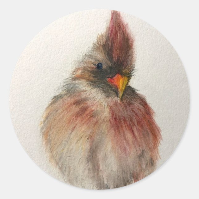 Shy Red Bird Sticker Set Original Artwork (Vorderseite)