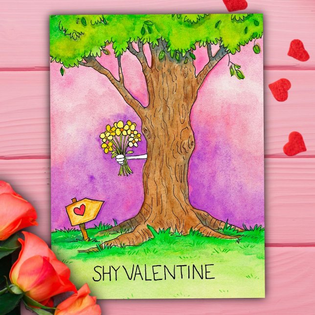 Shy Valentine Postcard von Nicole Janes Postkarte (Von Creator hochgeladen)
