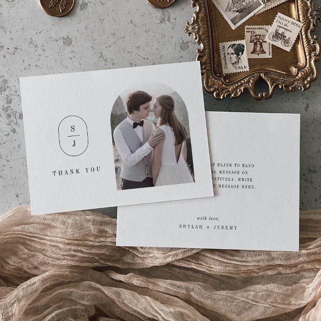 SHYLAH Flat Einzigartiges Minimalistisches Foto Ho Dankeskarte (SHYLAH Flat Unique Simple Minimalist Photo Wedding Thank You Card)