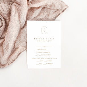 SHYLAH Formal Gold Boho Classic Wedding RSVP Card Karte