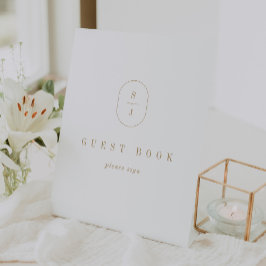 SHYLAH Gold Boho Geometric Wedding Guest Book Sign Sockelschild