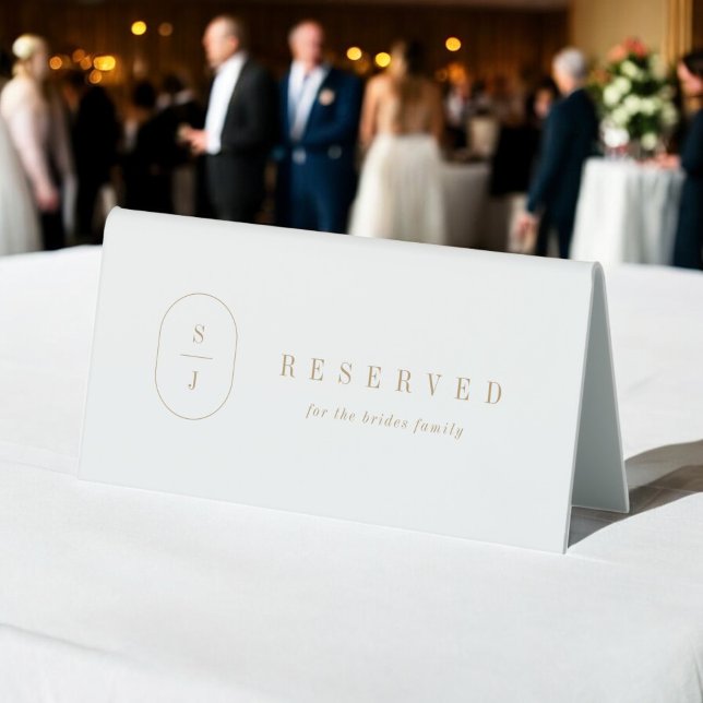SHYLAH Minimal Gold Einfache moderne Hochzeit vorb Tischaufsteller (SHYLAH Minimal Gold Simple Modern Wedding Reserved Table Tent Sign)