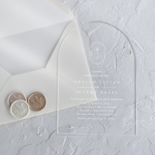 SHYLAH Monogram White Boho Moderne einzigartige Ho Acryleinladungen