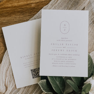 SHYLAH QR Code Lila Dusty Rose Boho Wedding Einladung