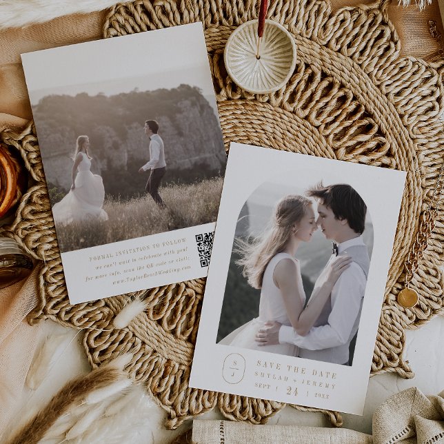 SHYLAH Simple Gold Modern Boho Minimalistisch Wedd Save The Date (SHYLAH Simple Gold Modern Boho Minimalist Wedding Save The Date)