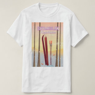 Shymbulak Kasachstan Skifahrplakat T-Shirt