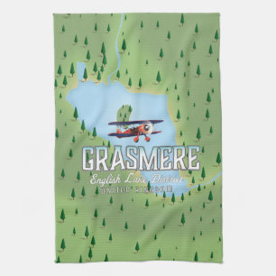 Shymbulak Kasachstan Skireiseplakat Geschirrtuch