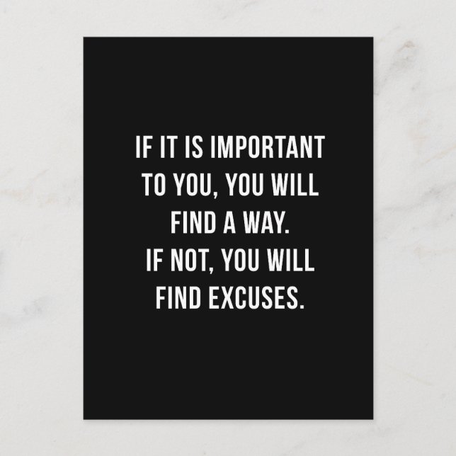 Si c'est important. Carte Postale Inspirationnelle (Devant)