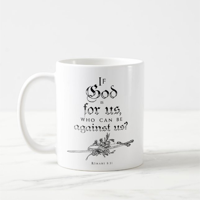 Si Dieu est pour nous la Bible citation mug (Gauche)