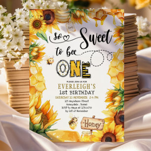 Si doux d'être une invitation de 1er anniversaire 
