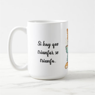 Si Hay Que Triunfar Grumpy Orange Cat Custom Quote Kaffeetasse