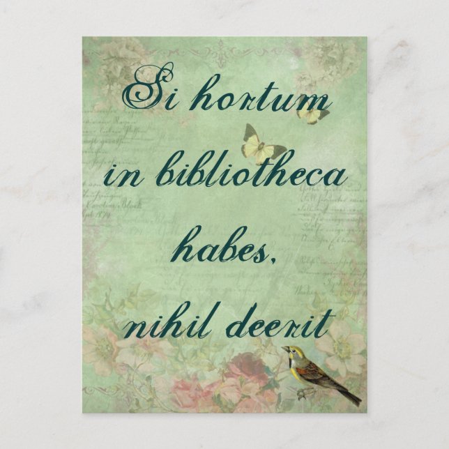 Si hortum in bibliotheca gewohnheiten, nihil deeri postkarte (Vorderseite)
