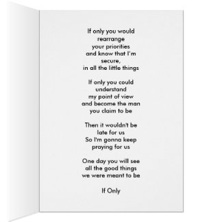 "Si seulement" carte d'expression