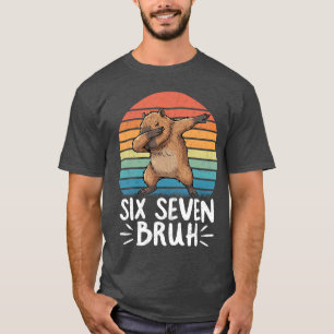 Si Seven Bruh 67 Meme Capybara Lustiges Capybara f T-Shirt