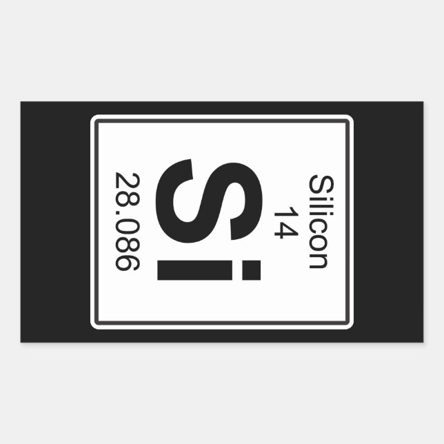 Si - Silicium Rechteckiger Aufkleber (Vorderseite)