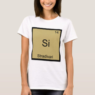 Si - Stradivari T-shirt symbole d'élément de chimi
