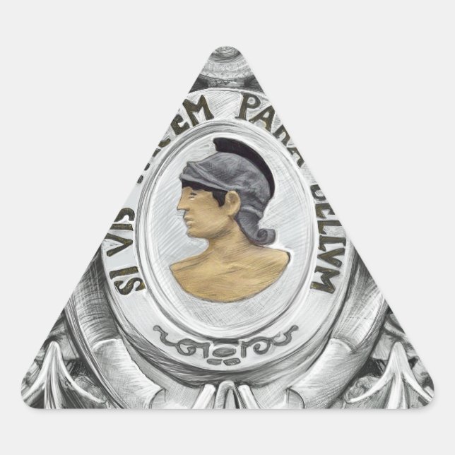 SI VIS PACEM PARA BELLUM DREIECKIGER AUFKLEBER (Vorderseite)