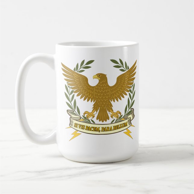 Si Vis Pacem, Para Bellum.. Eagle and lightning  Kaffeetasse (Links)