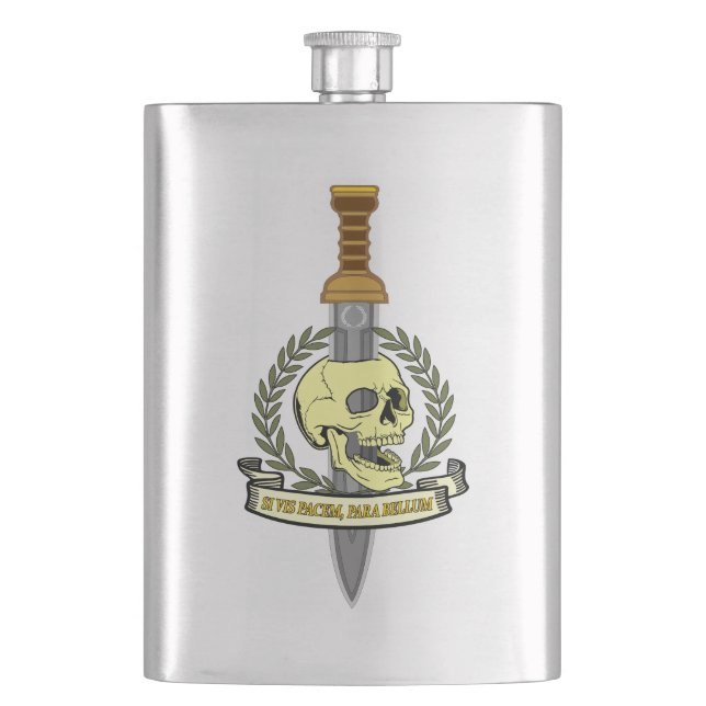Si Vis Pacem, Para Bellum.. Skull Flachmann (Vorderseite)