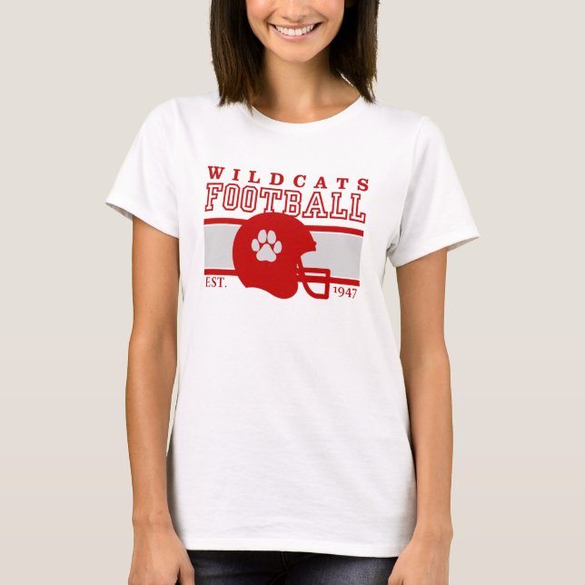 Si Wildcats Football Helmet Est. 1947 T-Shirt (Vorderseite)