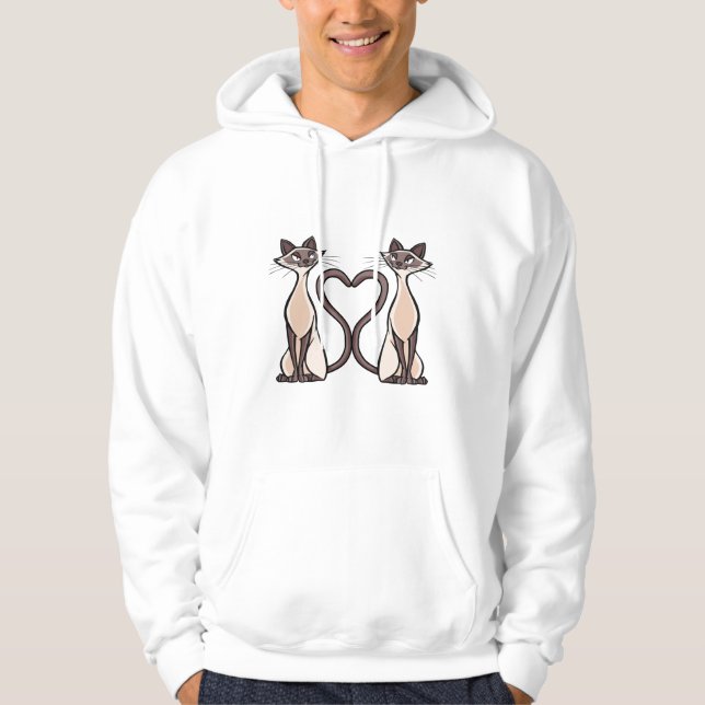 Siam Cats Heart Hoodie (Vorderseite)
