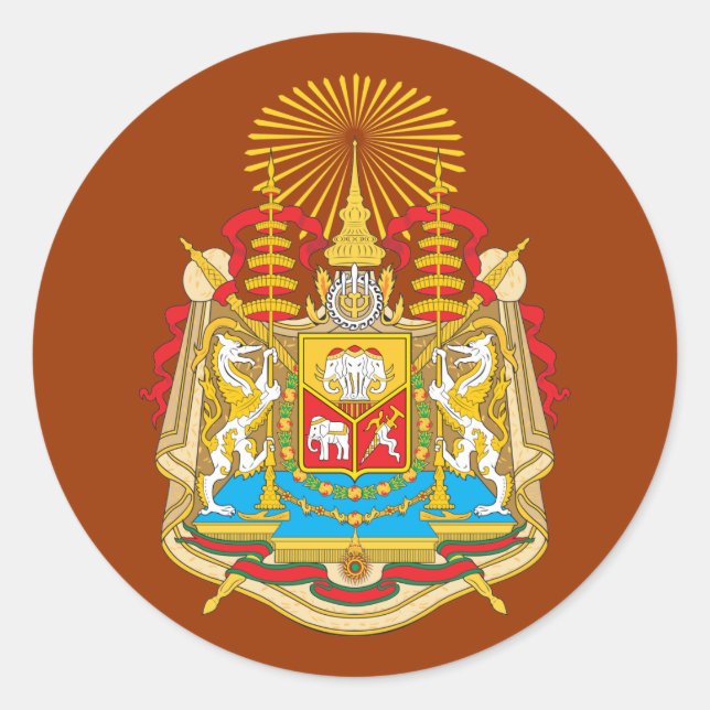 Siam-Wappen Runder Aufkleber (Vorderseite)