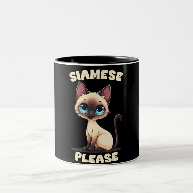 Siamese Bitte Zweifarbige Tasse (Mittel)