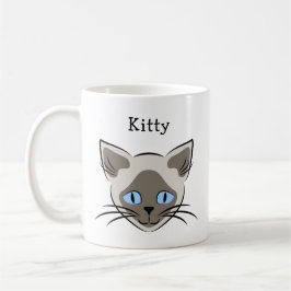 Siamese Blue Mit Augen Cat Face Graphic Individuel Kaffeetasse