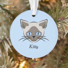Siamese Blue Mit Augen Cat Faces Graphic Art Ornament