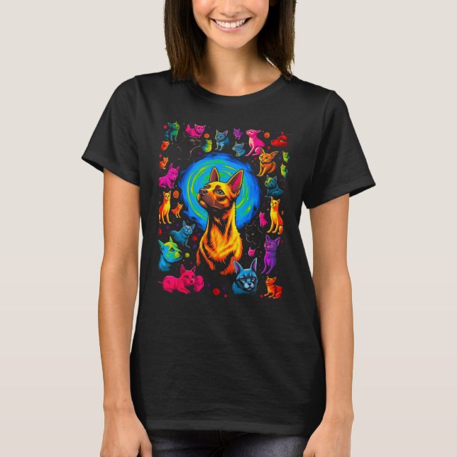 Siamese Cat Abstract Art T-Shirt (Vorderseite)