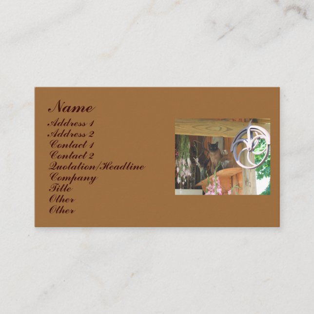 Siamese Cat Animal Fotografy Business Card #2 Visitenkarte (Vorderseite)